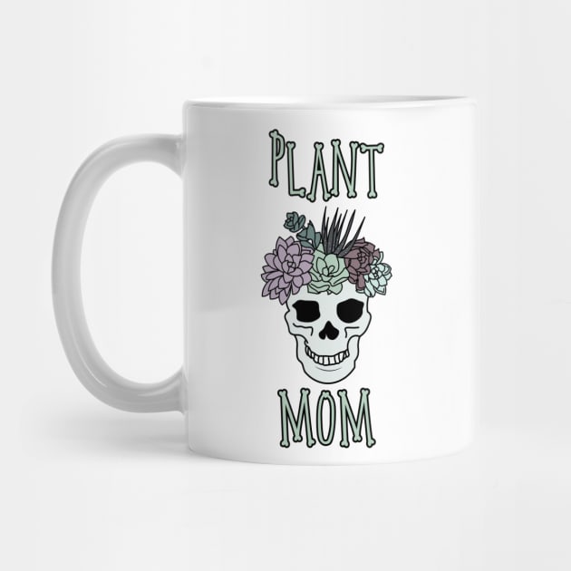 Plant Mom Aesthetic Succulent Skull Plant Lover Head by charlescheshire